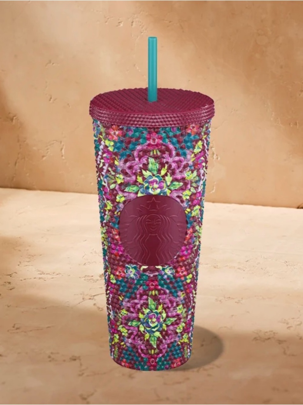 New Floral Bling Cold Starbucks Studded Tumbler, 24oz